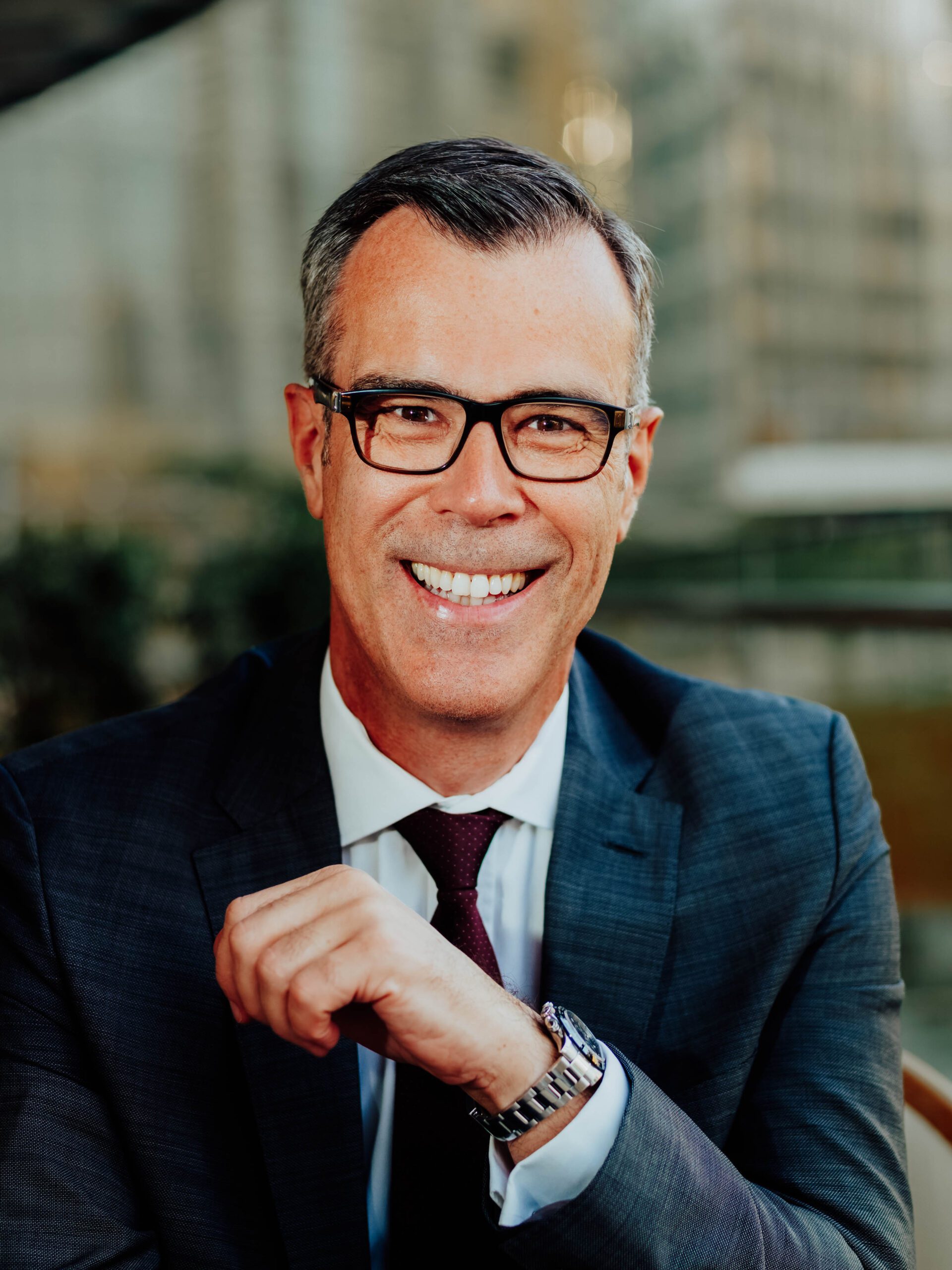 Photographer William Bichara capturing a portrait with CEO Olivier Chavy