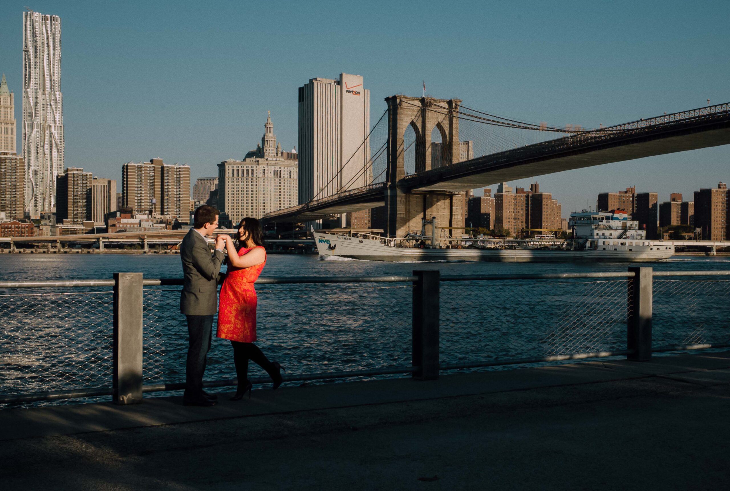 NYC Brooklyn Bridge Engagement Session Pictures by Dallas Photographer William Bichara