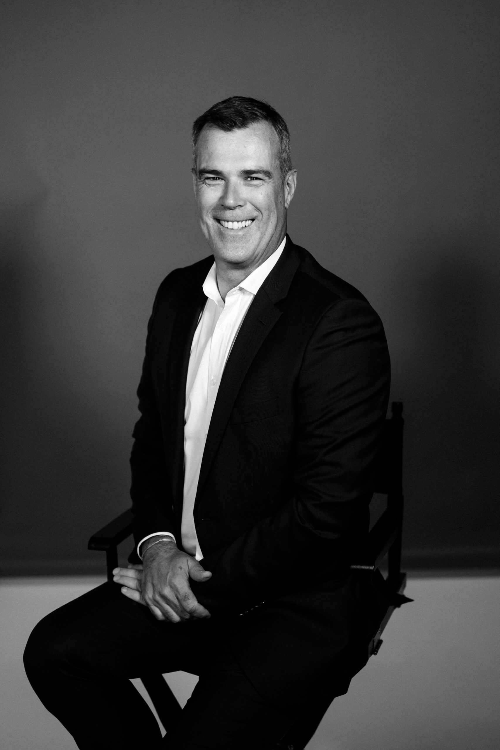 William Bichara photographing CEO Olivier Chavy during executive portrait and branding campaign session