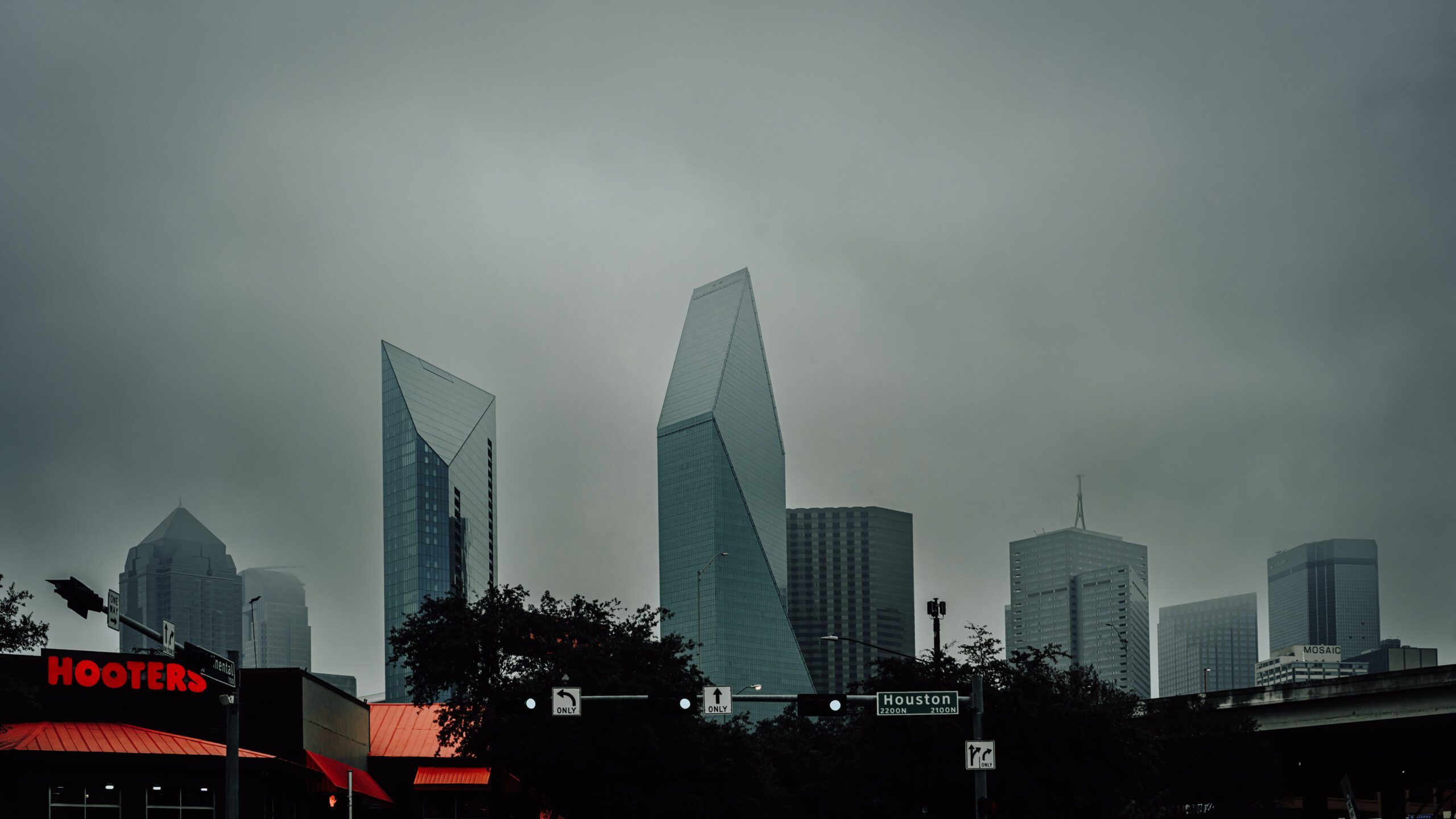 part of dallas skyline on a rainy and foggy day by william bichara dallas photographer on hasselblad x2d2