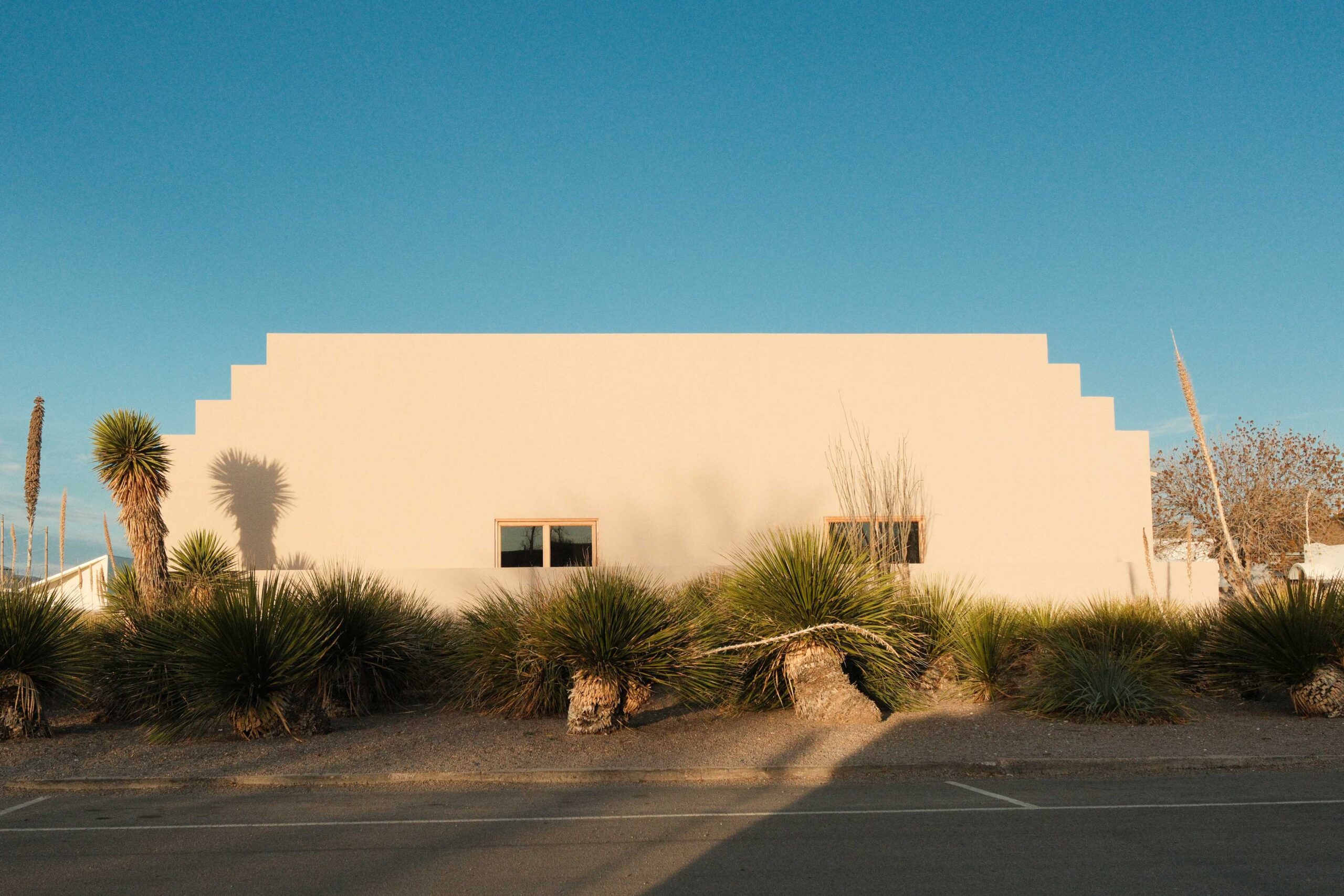 A Donald Judd building in Marfa restored by architects Schaum/Shieh in central Marfa historic district