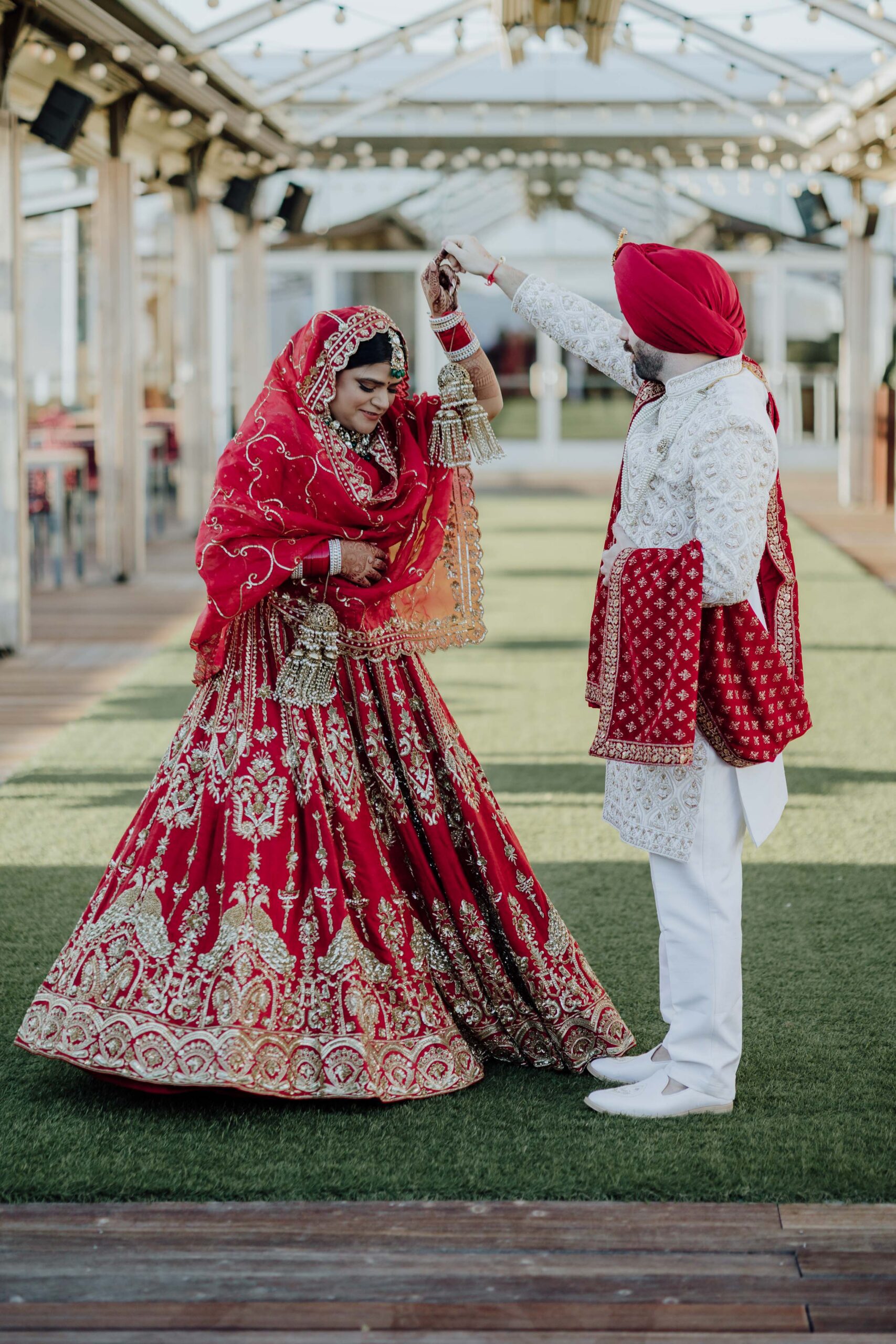 surbhi and travis after their first look at Renaissance Dallas