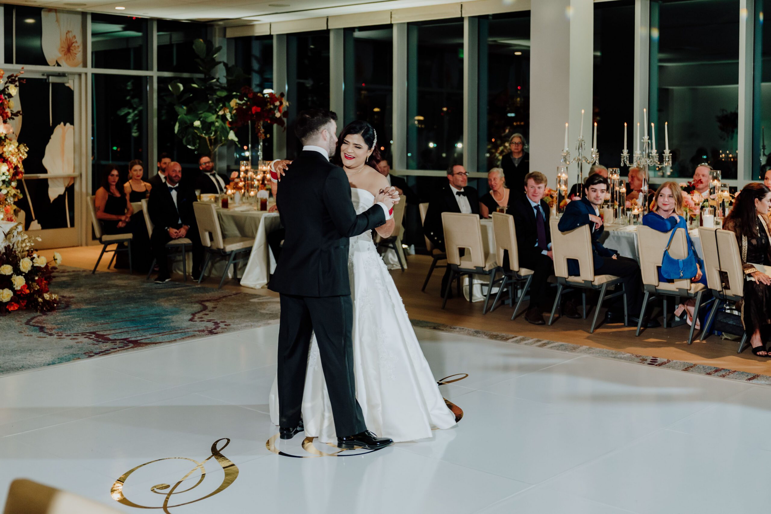 Surbhi and Travis first dance at wedding reception at the Renaissance Dallas Hotel in Dallas Texas