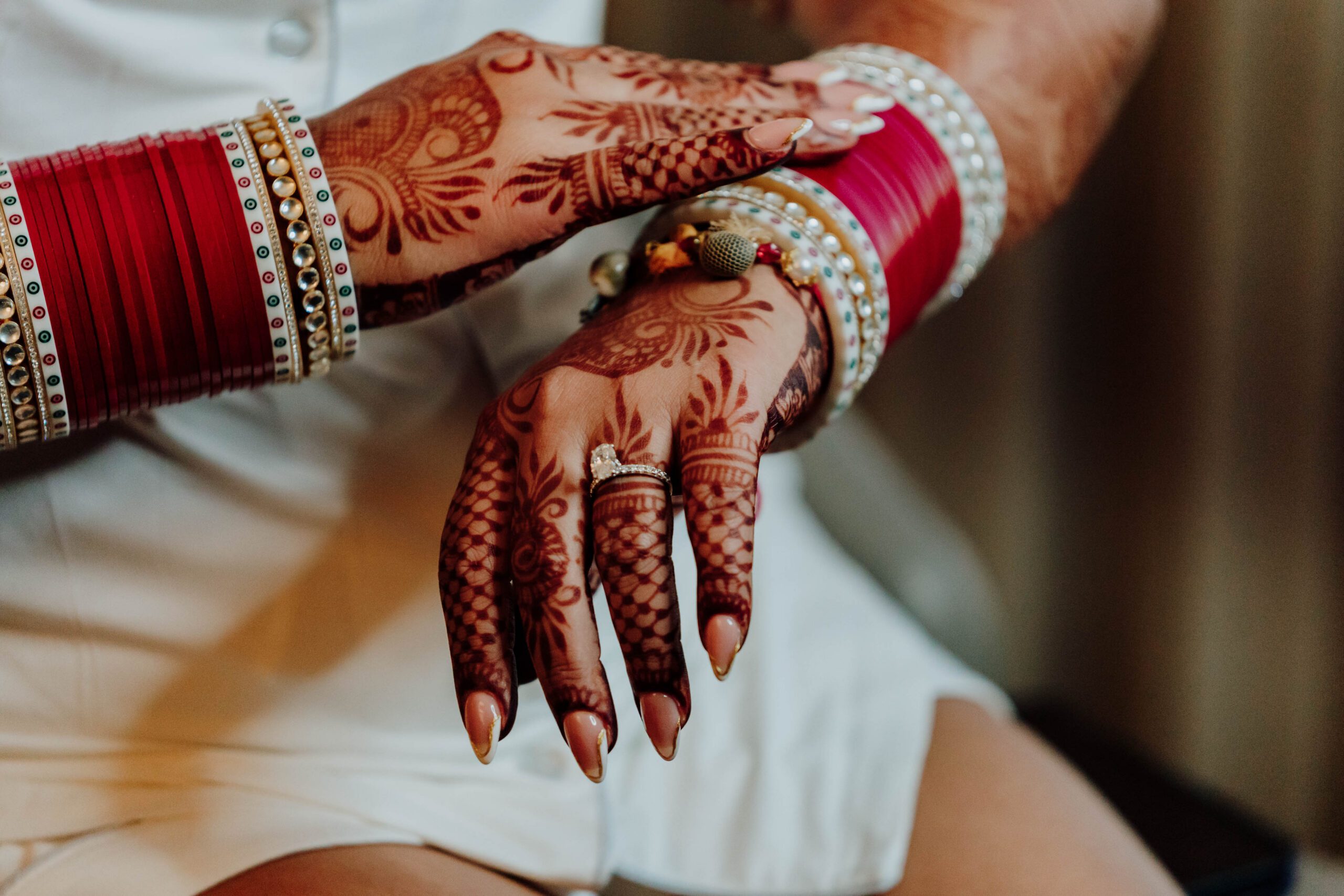 Bridal getting ready before Sikh wedding
